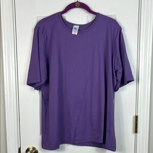 NWT Junonia purple short sleeved tee shirt size 1X. 90% nylon, 10% lycra
